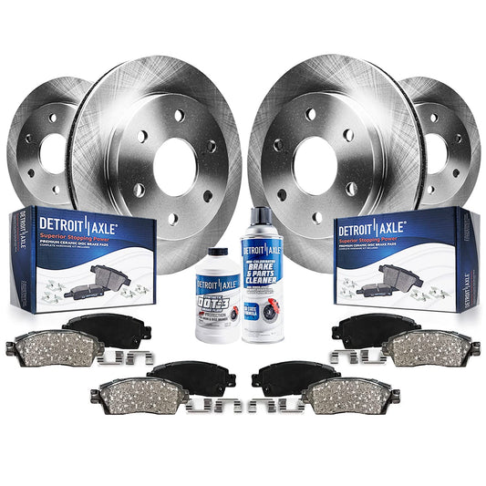 Detroit Axle - Brake Kit for Silverado Sierra Suburban Yukon XL 1500 Tahoe Escalade Disc Brake Rotors Ceramic Brakes Pads Replac