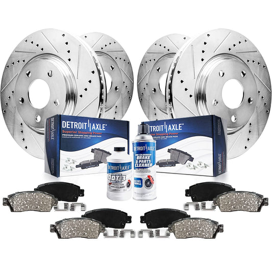 Detroit Axle - Brake Kit for 2003-07 2009-11 Nissan Murano 2003-2005 Infiniti FX35 FX45 Replacement 12.6 inch Front & 12.13 inch